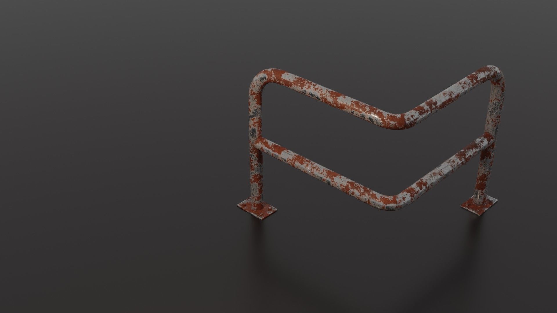 Steel barrier Low-poly 3D model_40