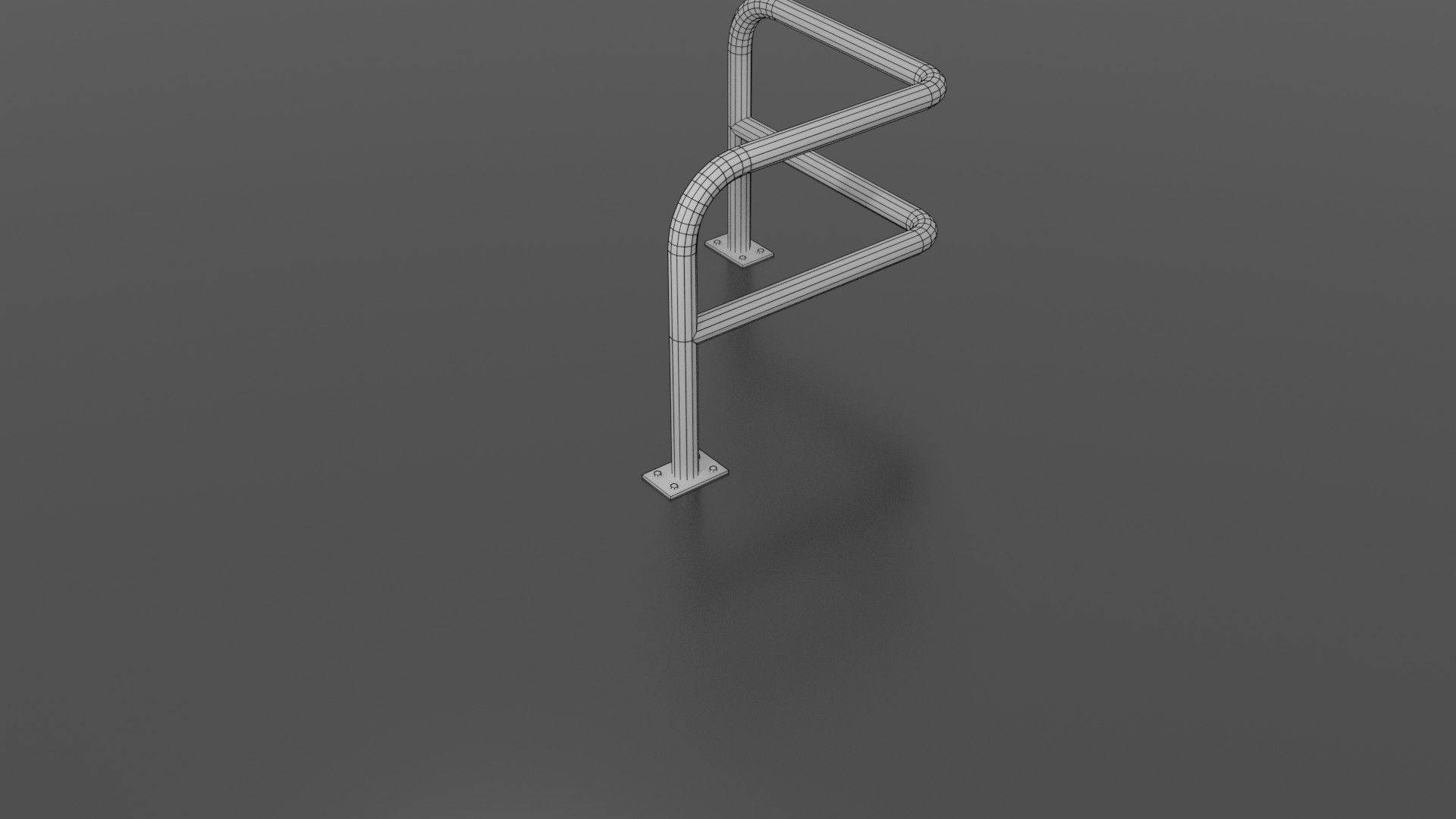 Steel barrier Low-poly 3D model_8