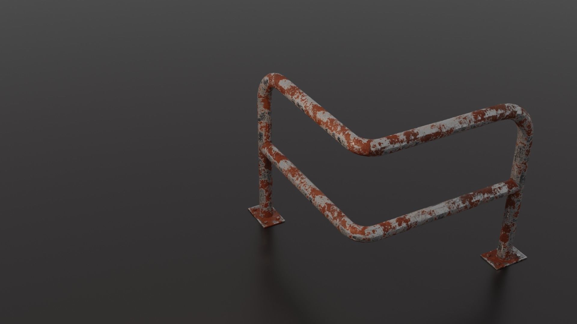Steel barrier Low-poly 3D model_38