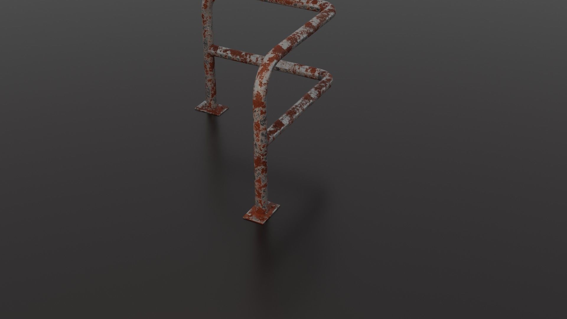 Steel barrier Low-poly 3D model_29