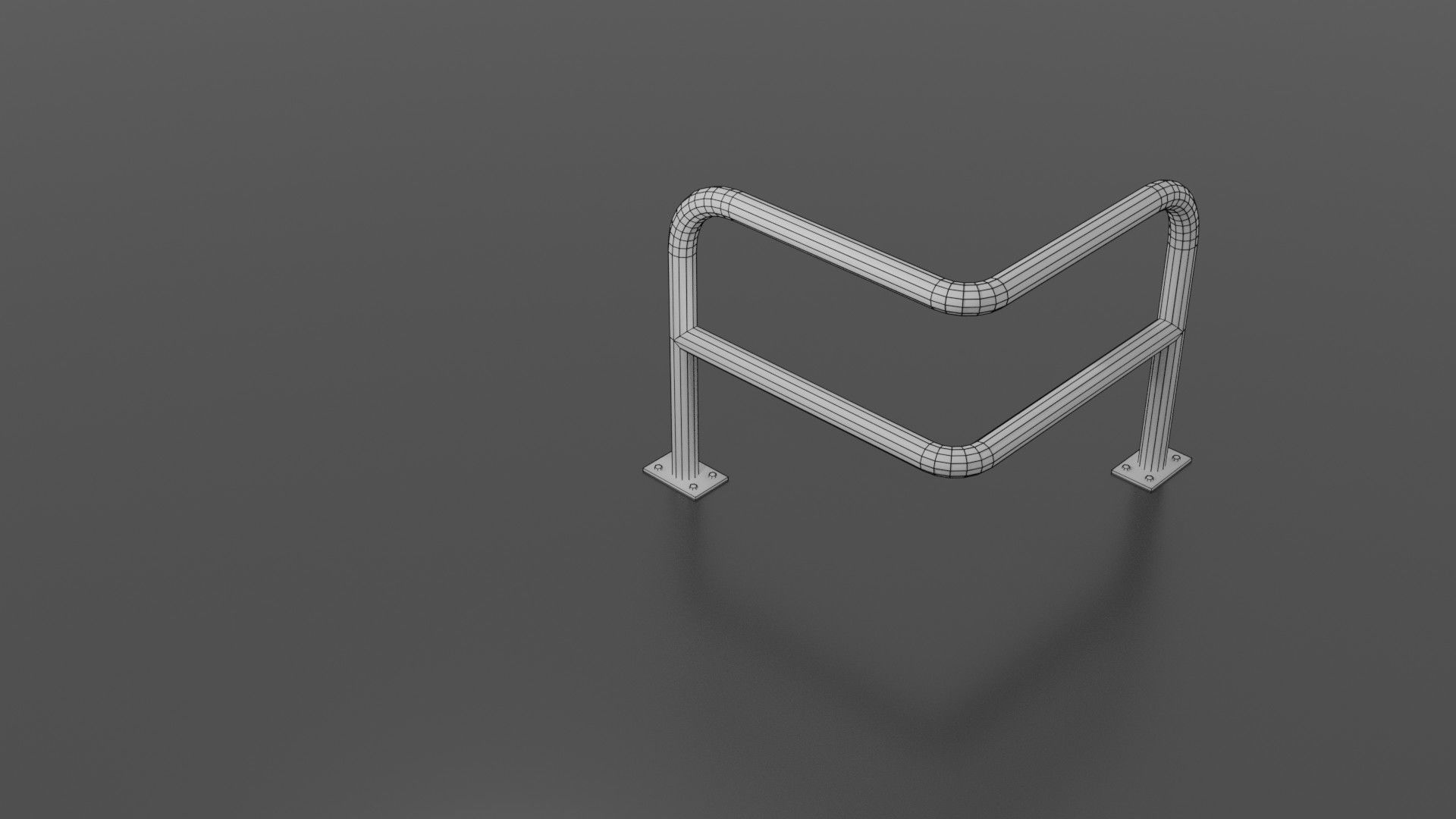 Steel barrier Low-poly 3D model_22