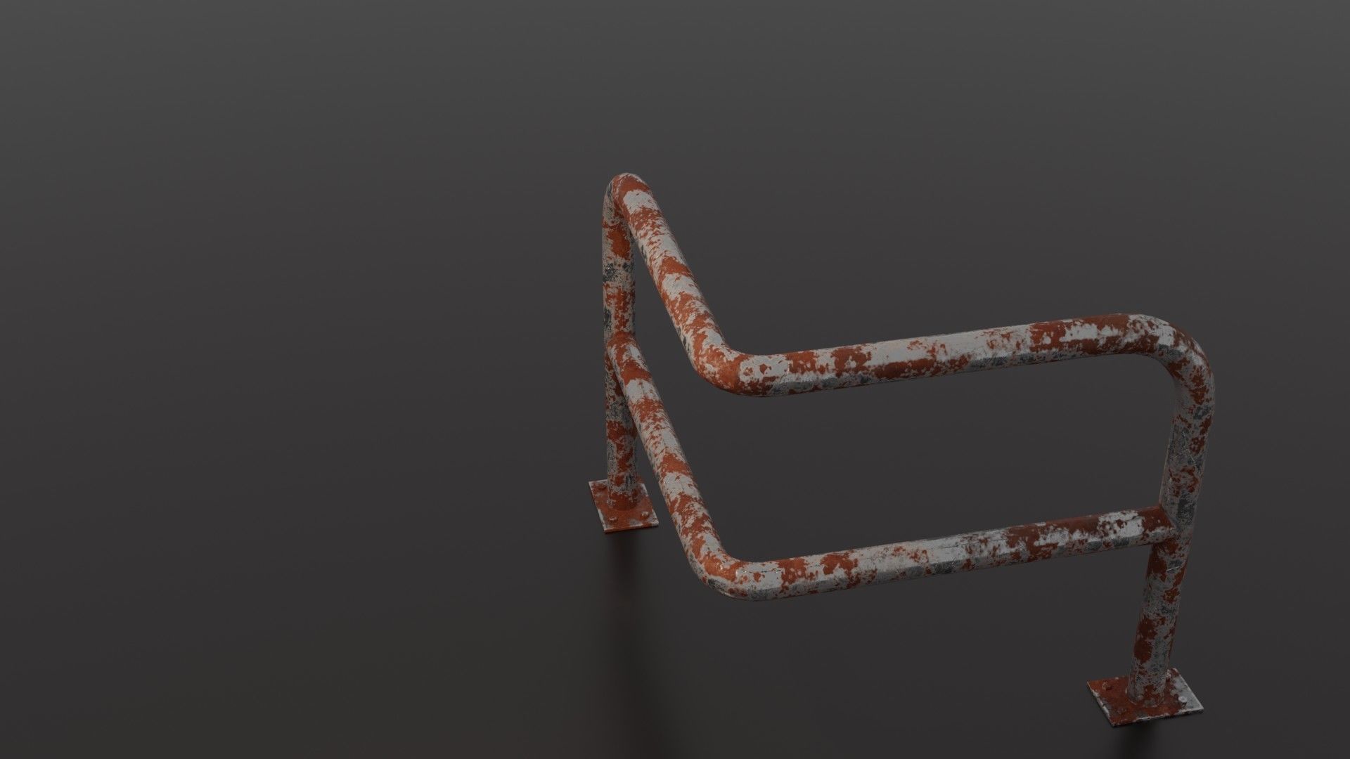 Steel barrier Low-poly 3D model_37