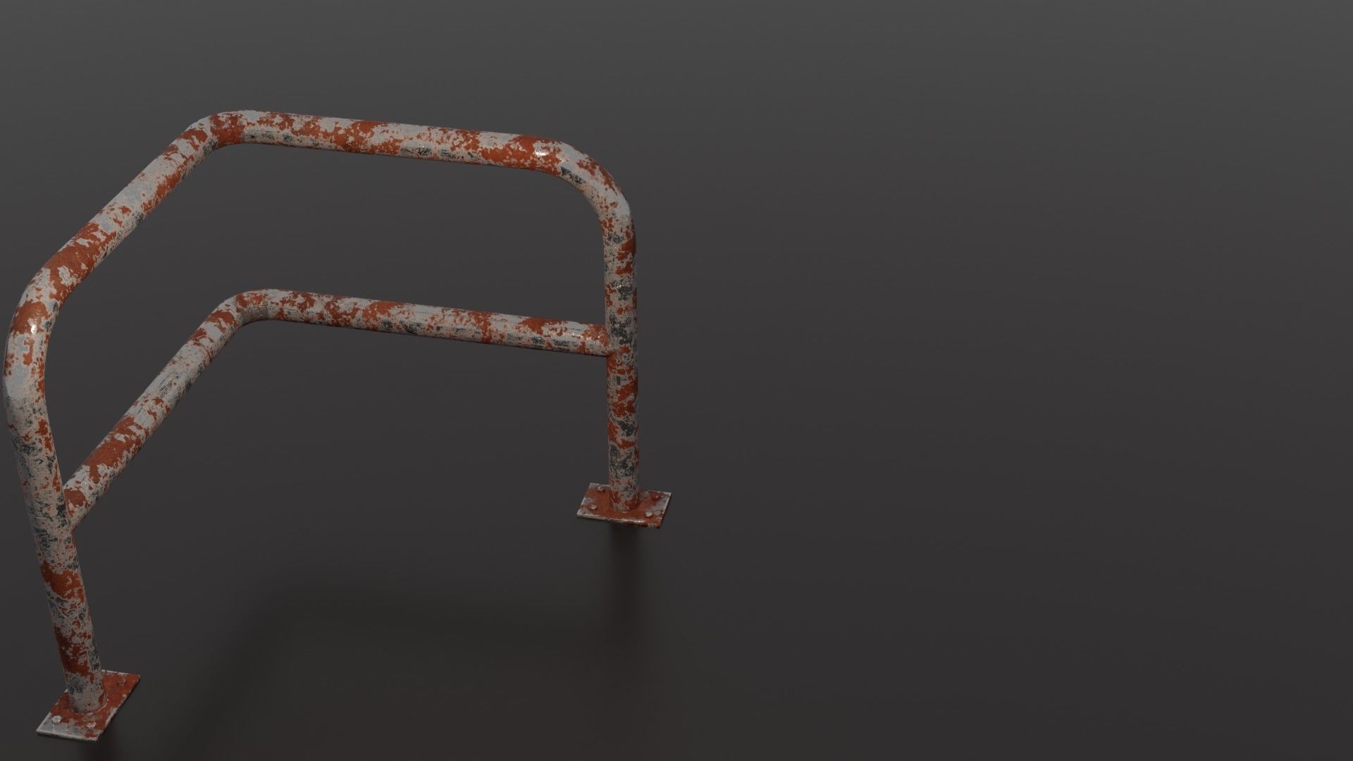 Steel barrier Low-poly 3D model_33
