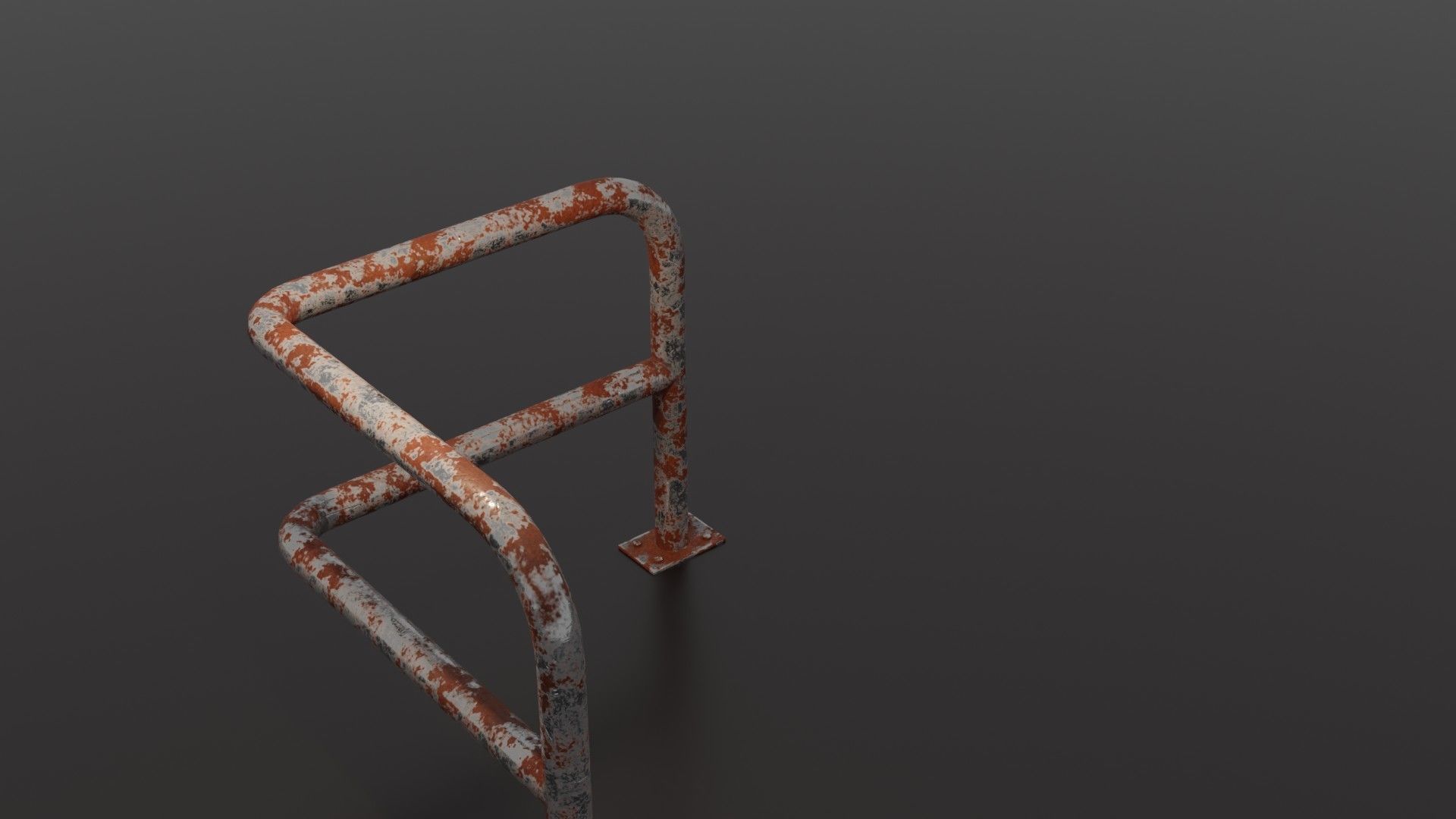 Steel barrier Low-poly 3D model_35