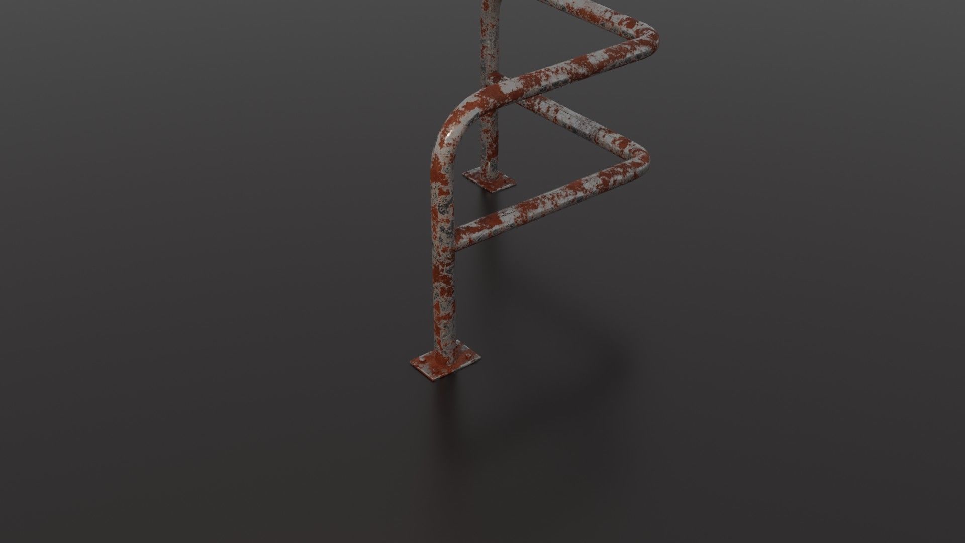 Steel barrier Low-poly 3D model_28