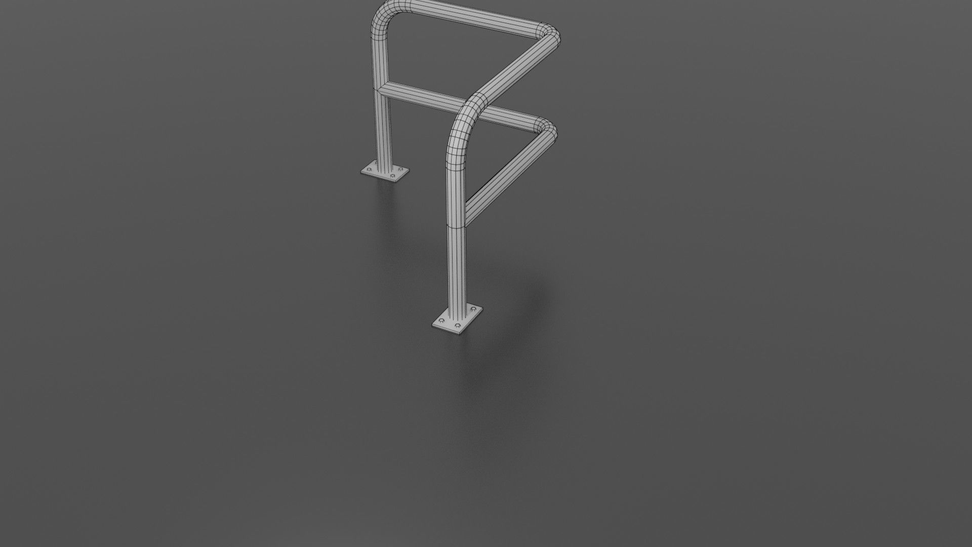 Steel barrier Low-poly 3D model_9