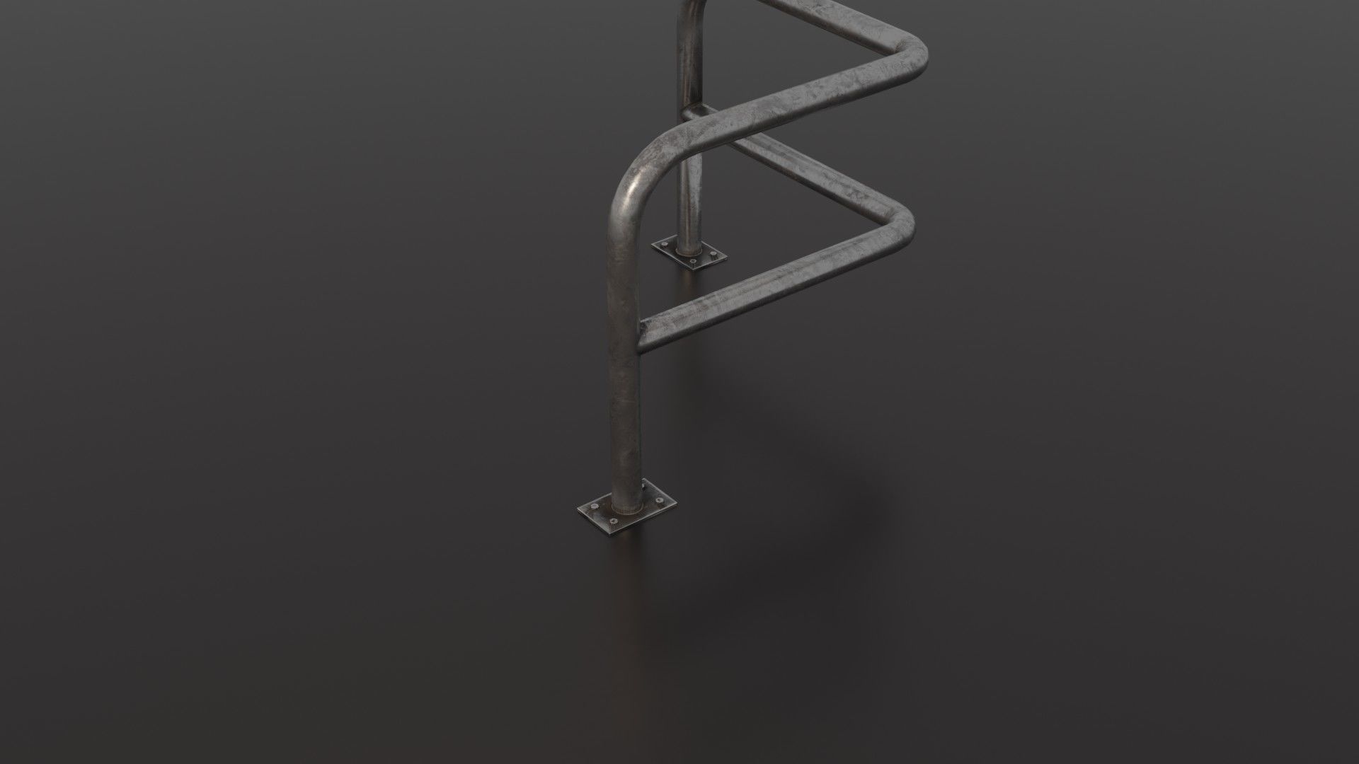 Steel barrier Low-poly 3D model_27