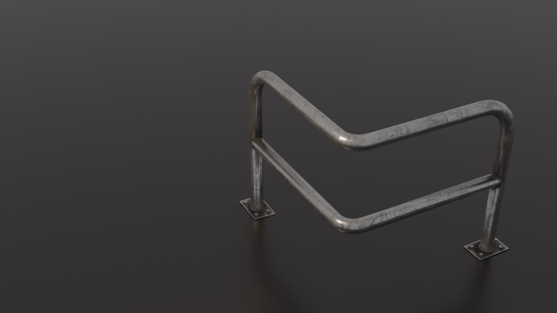 Steel barrier Low-poly 3D model_38