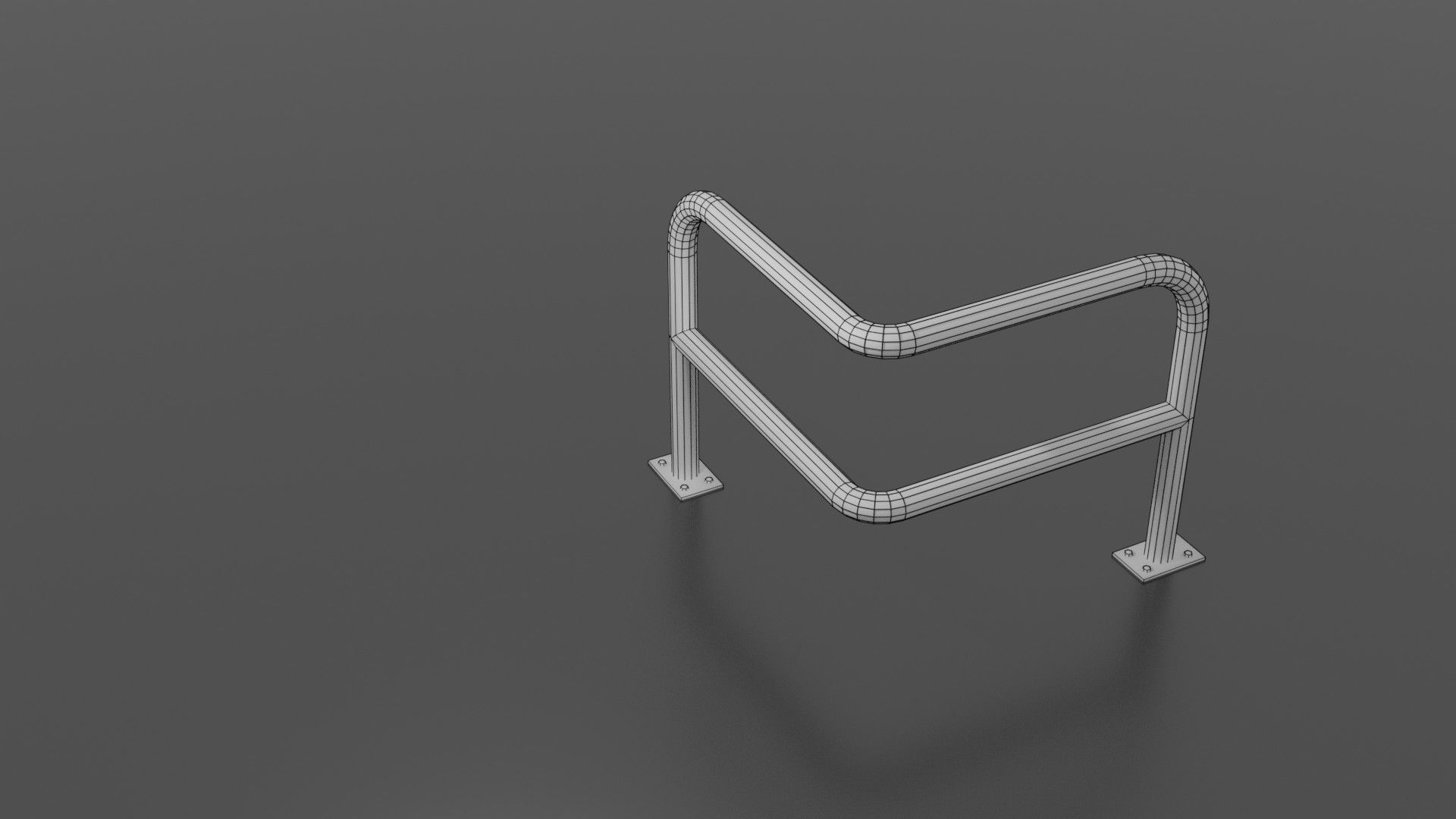 Steel barrier Low-poly 3D model_19