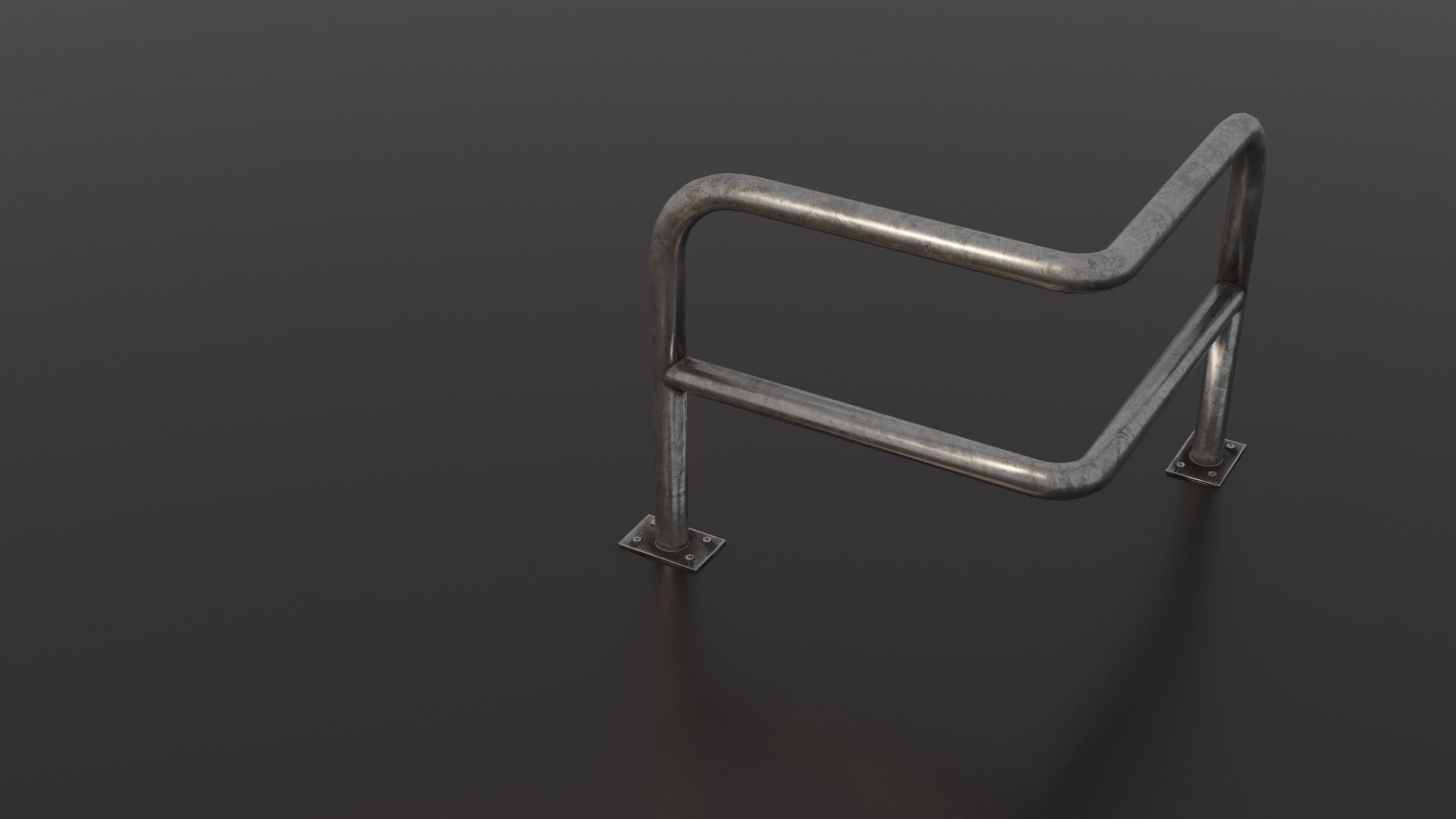 Steel barrier Low-poly 3D model_23