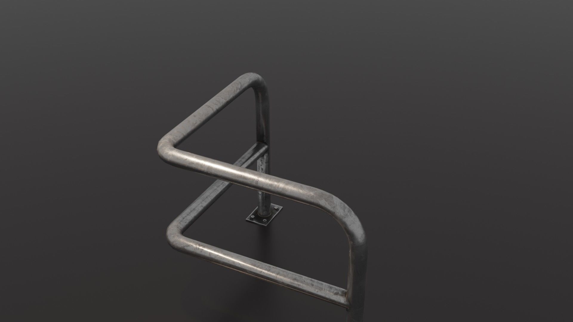 Steel barrier Low-poly 3D model_35
