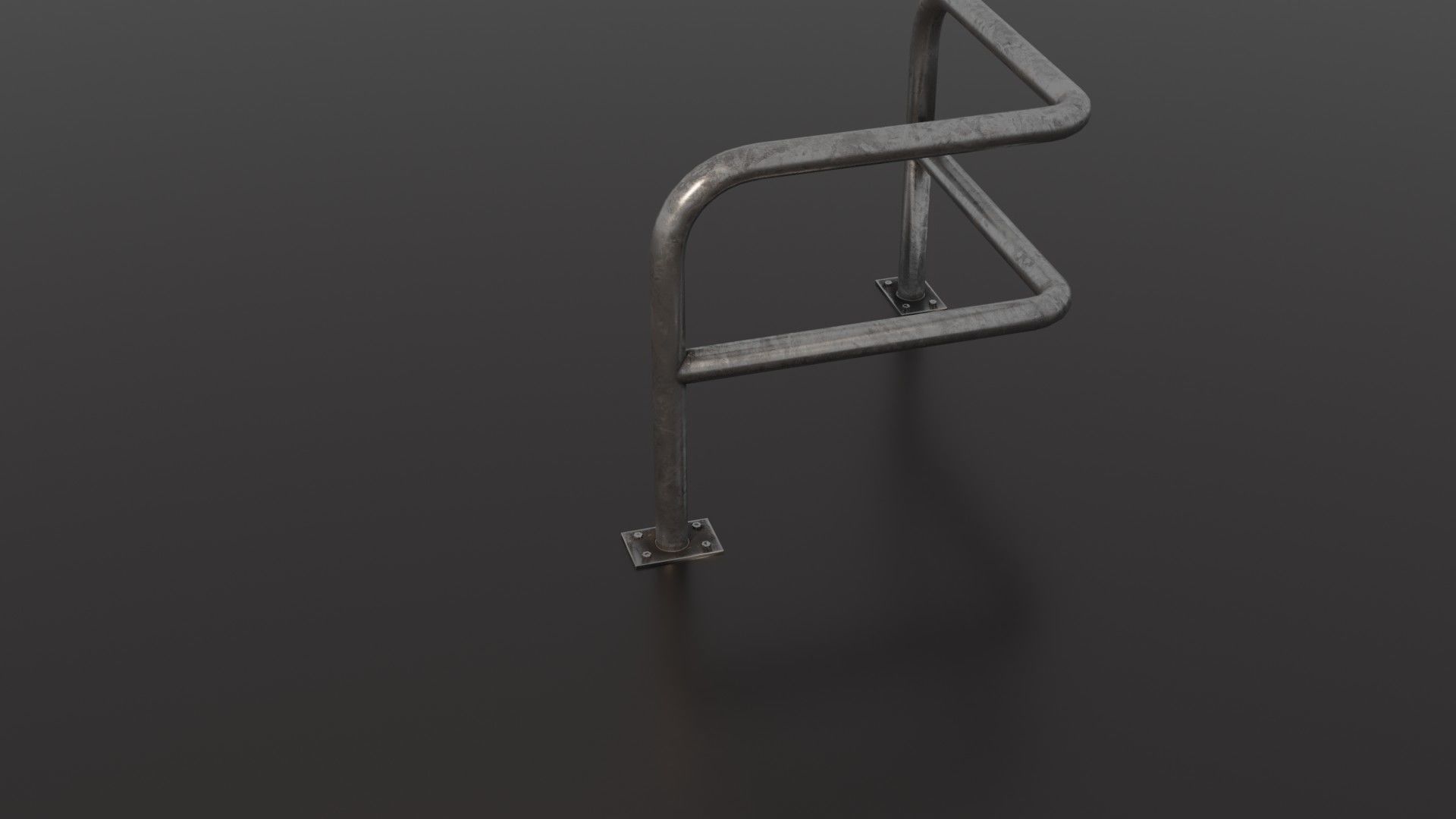 Steel barrier Low-poly 3D model_26