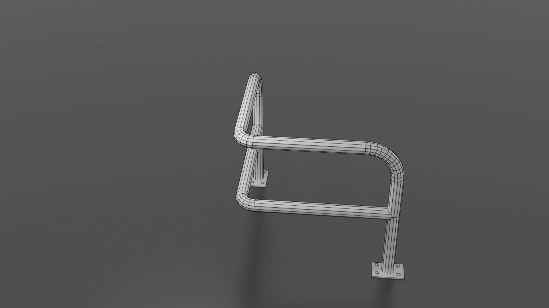 Steel barrier Low-poly 3D model_17