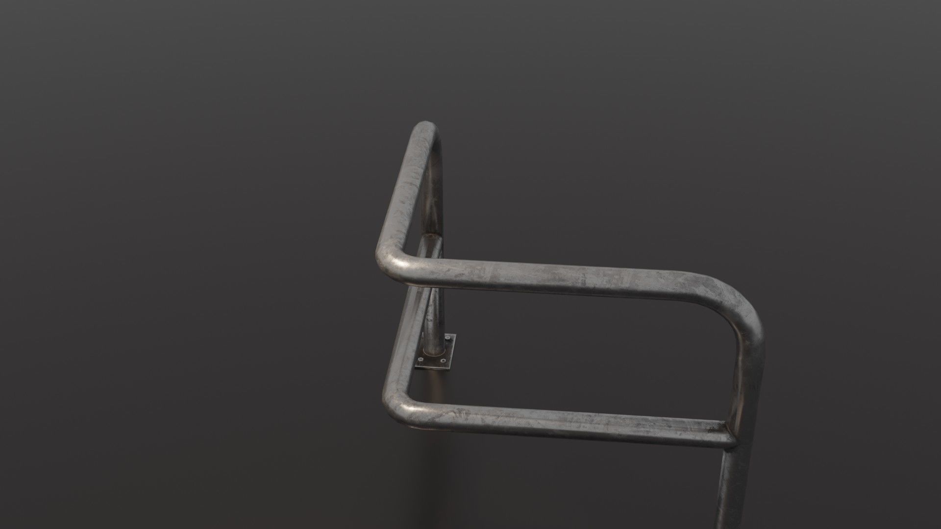 Steel barrier Low-poly 3D model_36