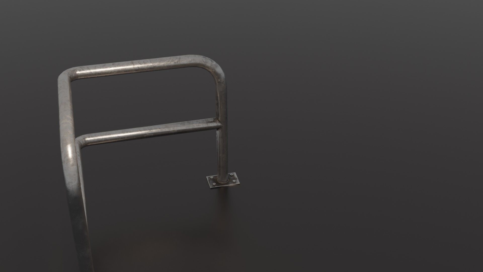 Steel barrier Low-poly 3D model_33