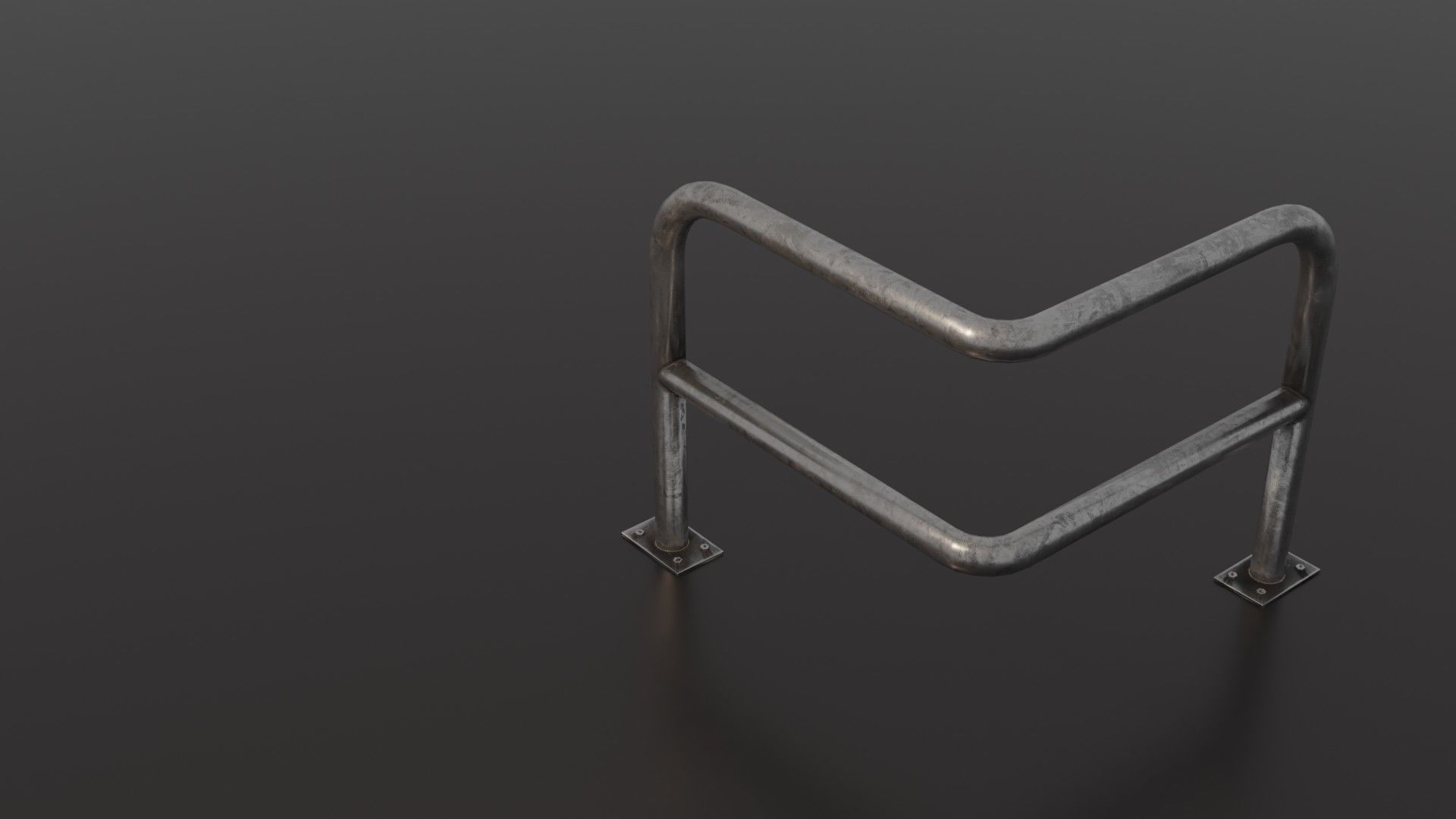 Steel barrier Low-poly 3D model_39