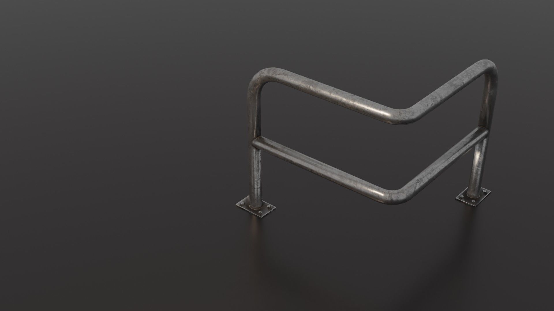 Steel barrier Low-poly 3D model_1