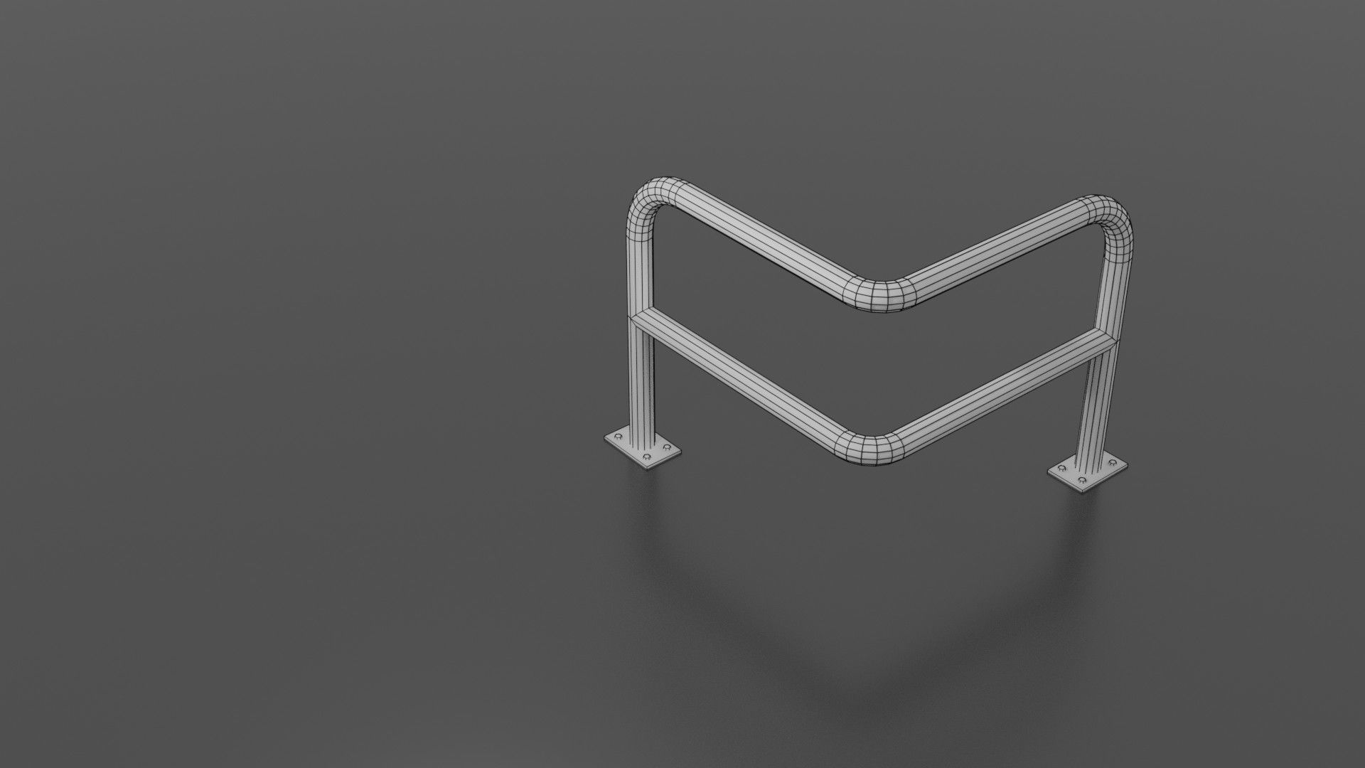 Steel barrier Low-poly 3D model_20