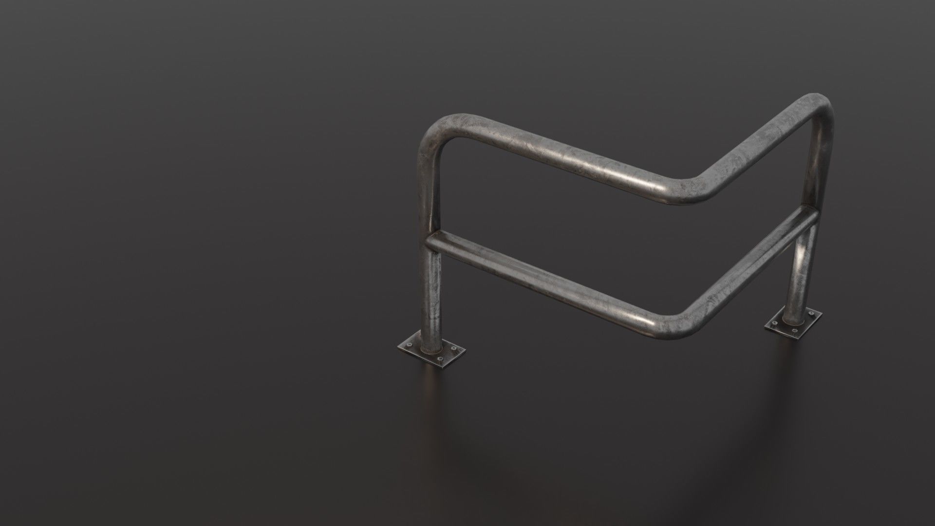 Steel barrier Low-poly 3D model_22