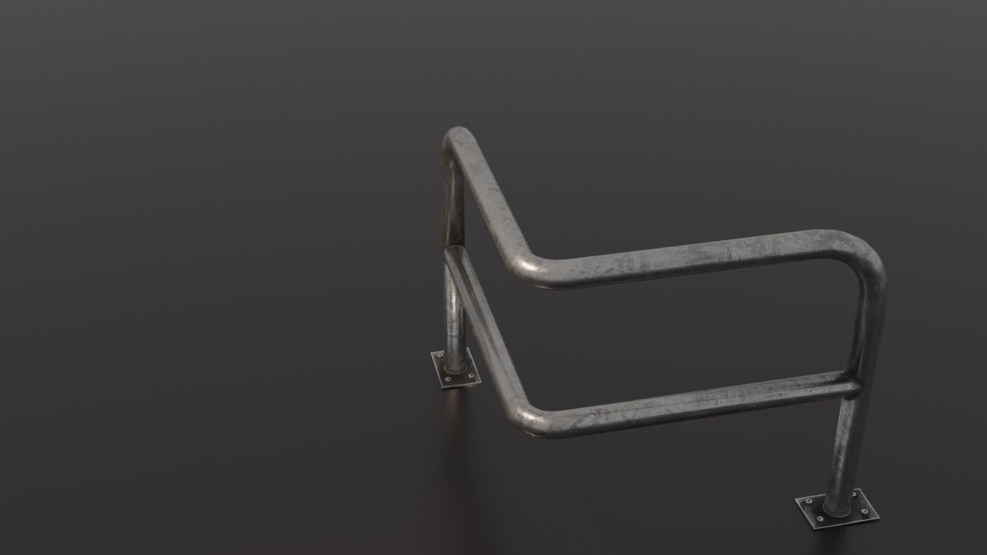 Steel barrier Low-poly 3D model_37
