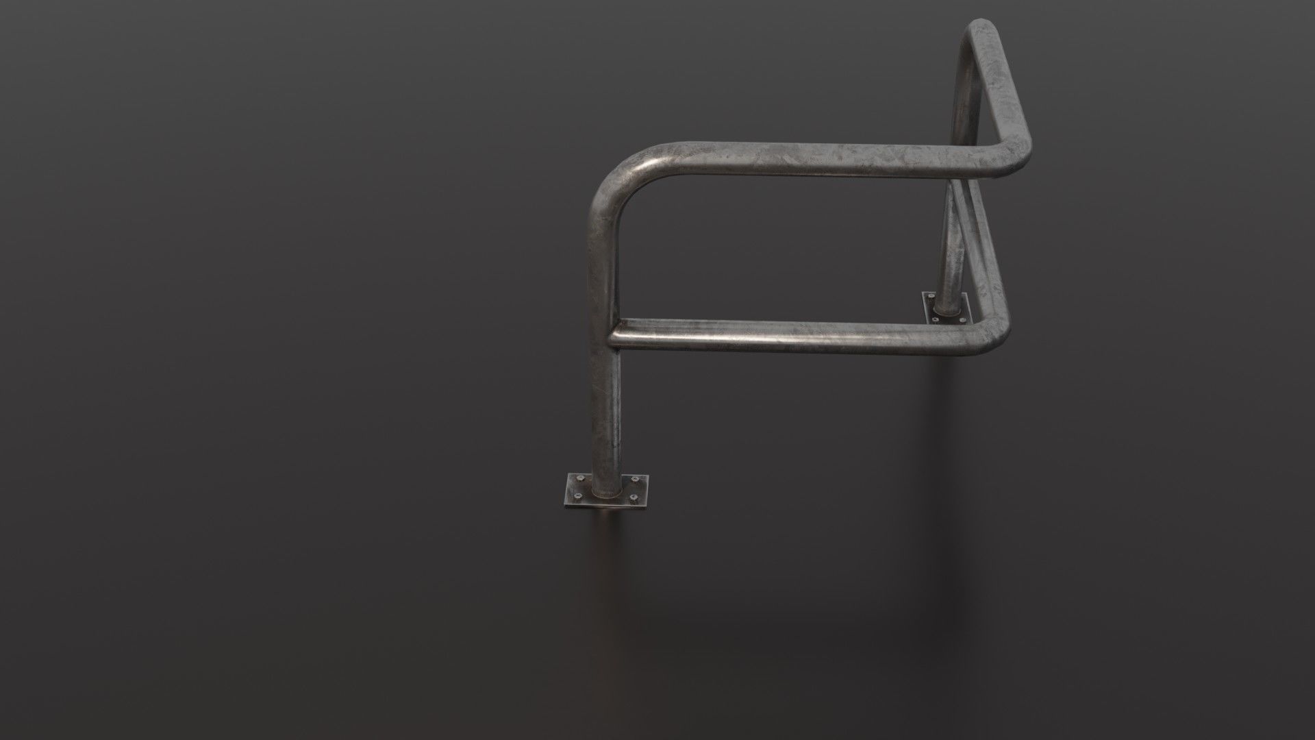 Steel barrier Low-poly 3D model_25