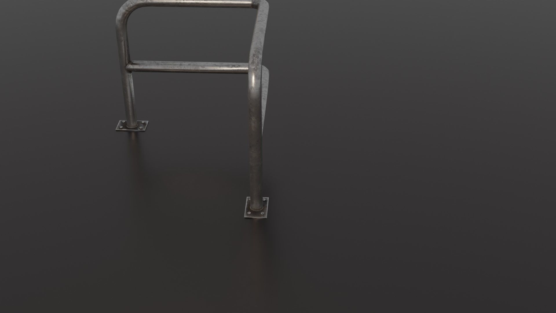 Steel barrier Low-poly 3D model_29