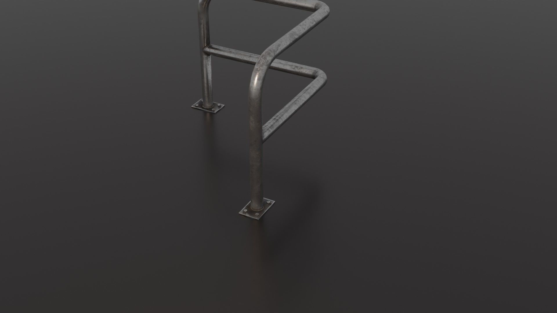 Steel barrier Low-poly 3D model_28