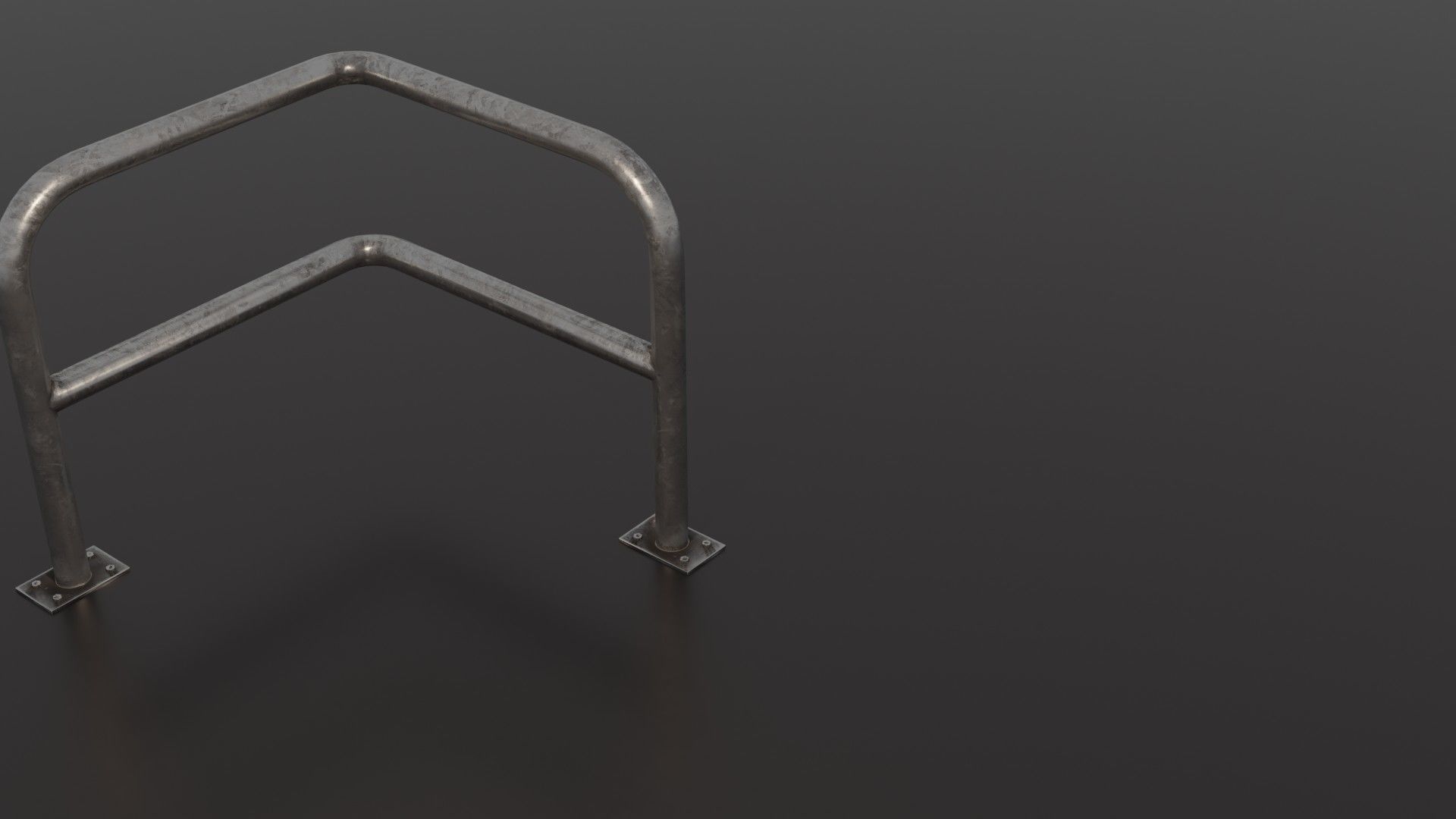Steel barrier Low-poly 3D model_31
