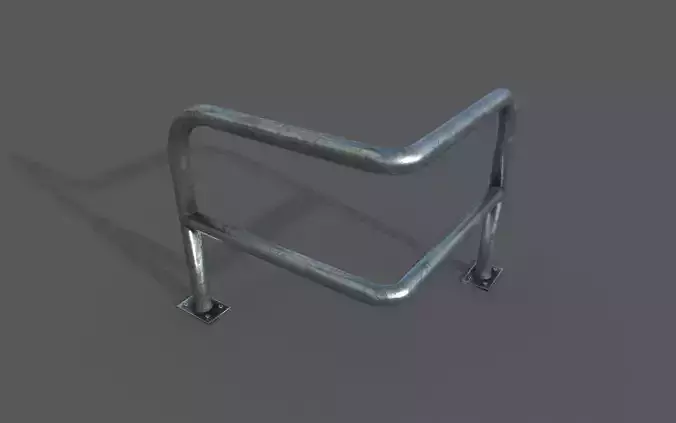 Steel barrier Low-poly 3D model