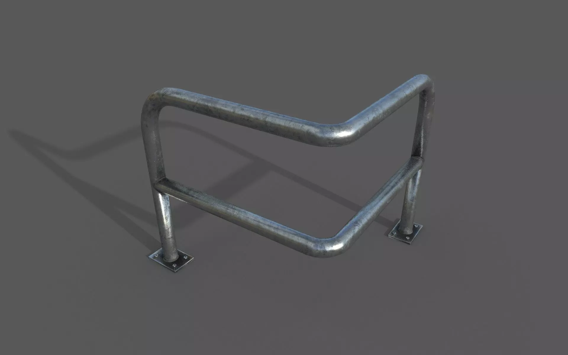 Steel barrier Low-poly 3D model_0