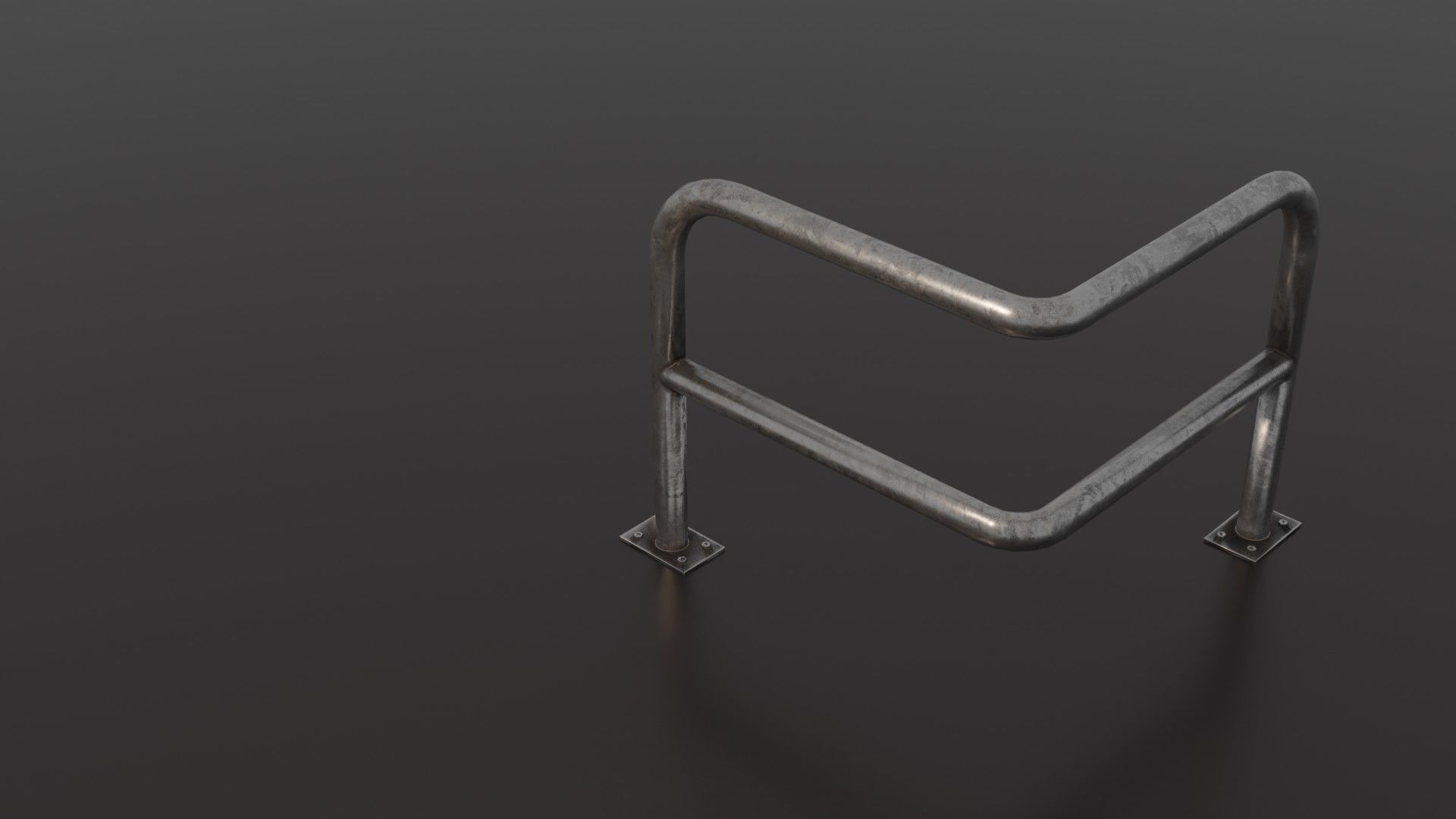 Steel barrier Low-poly 3D model_40