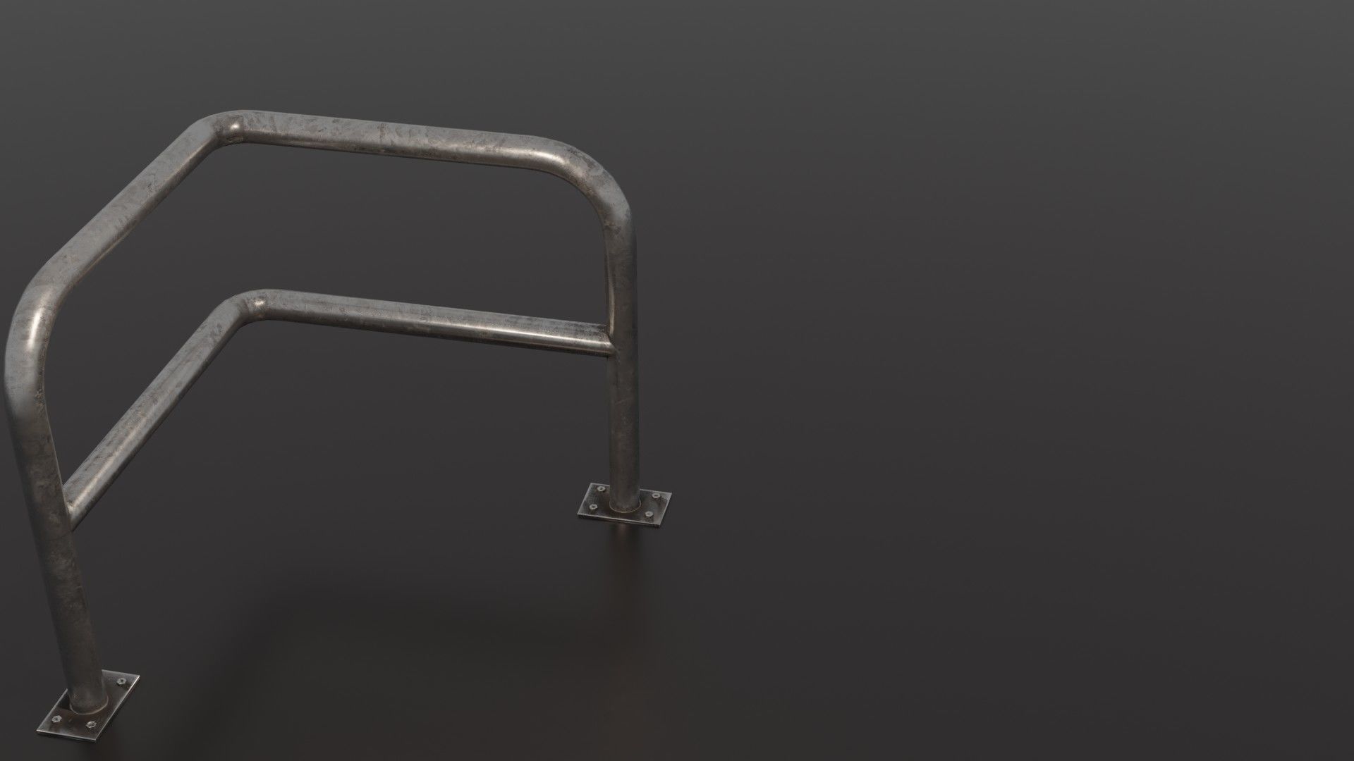 Steel barrier Low-poly 3D model_32