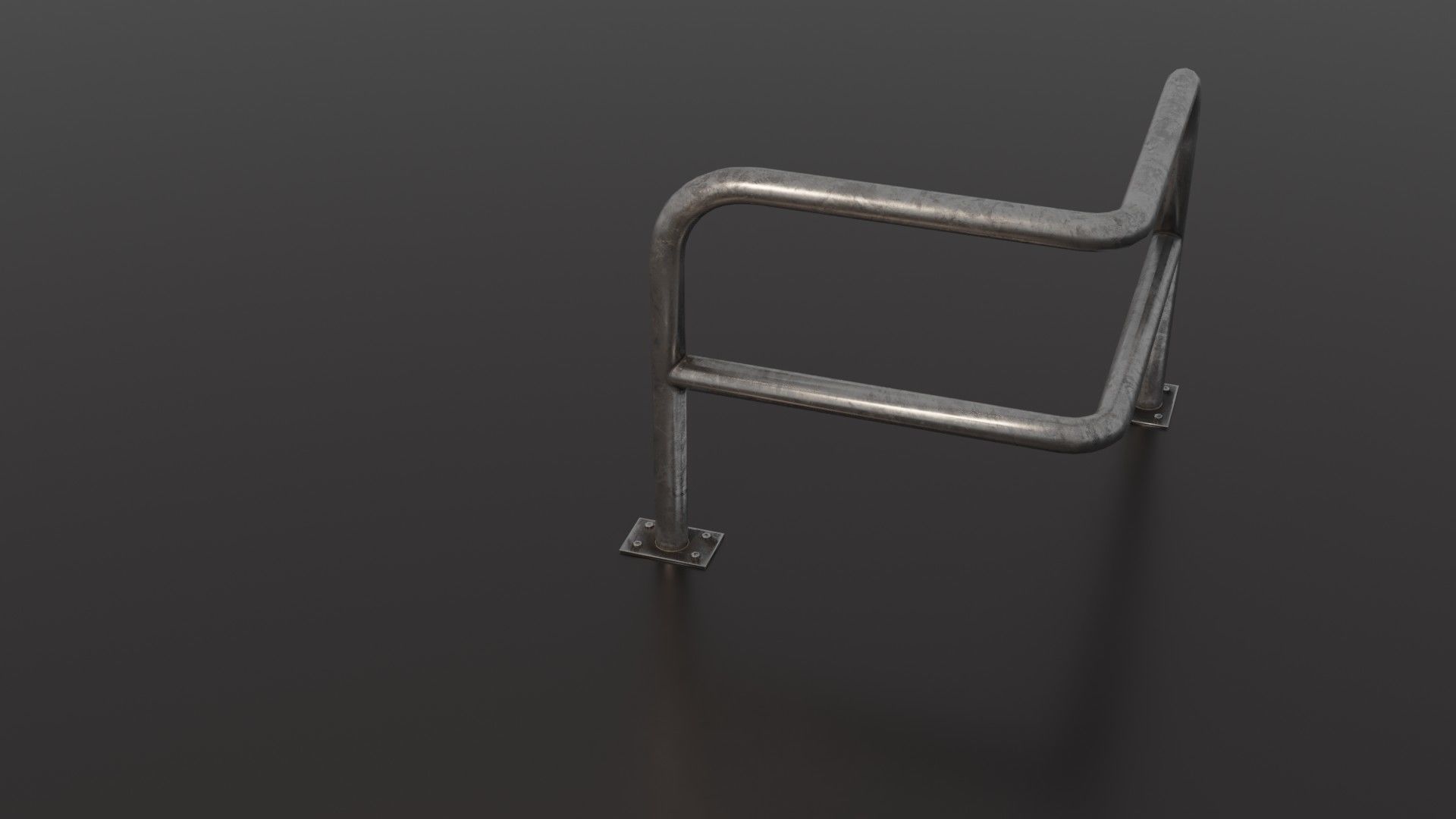 Steel barrier Low-poly 3D model_24