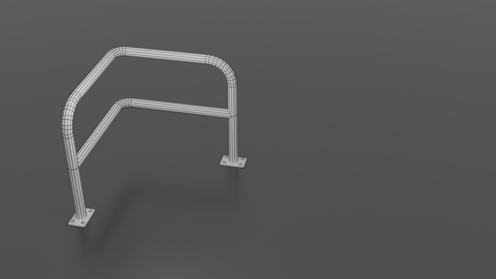 Steel barrier Low-poly 3D model_13