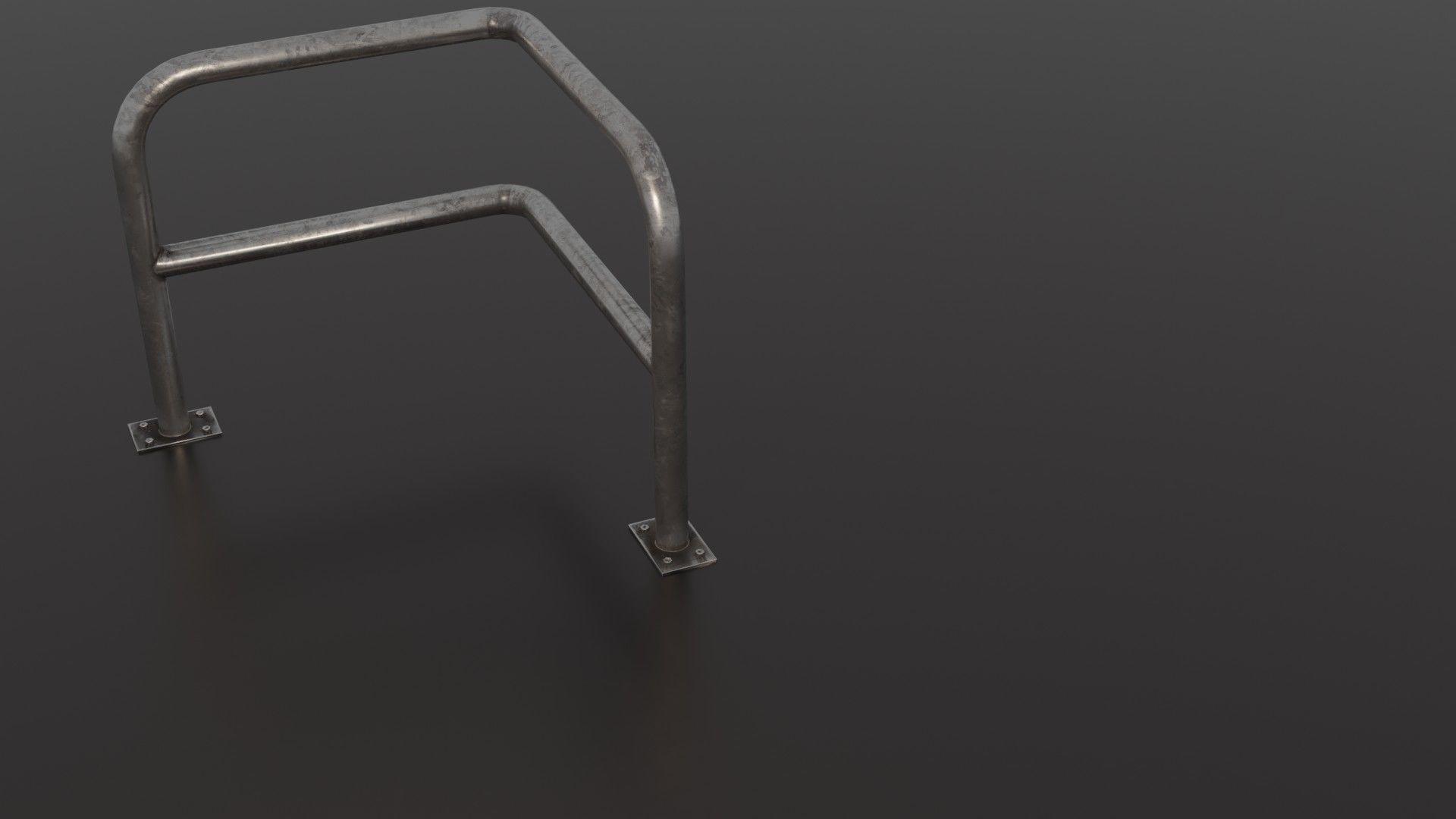Steel barrier Low-poly 3D model_30