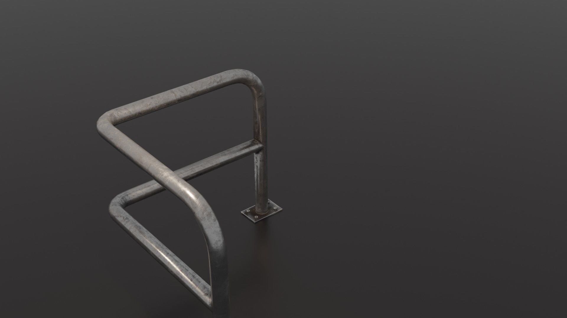 Steel barrier Low-poly 3D model_34