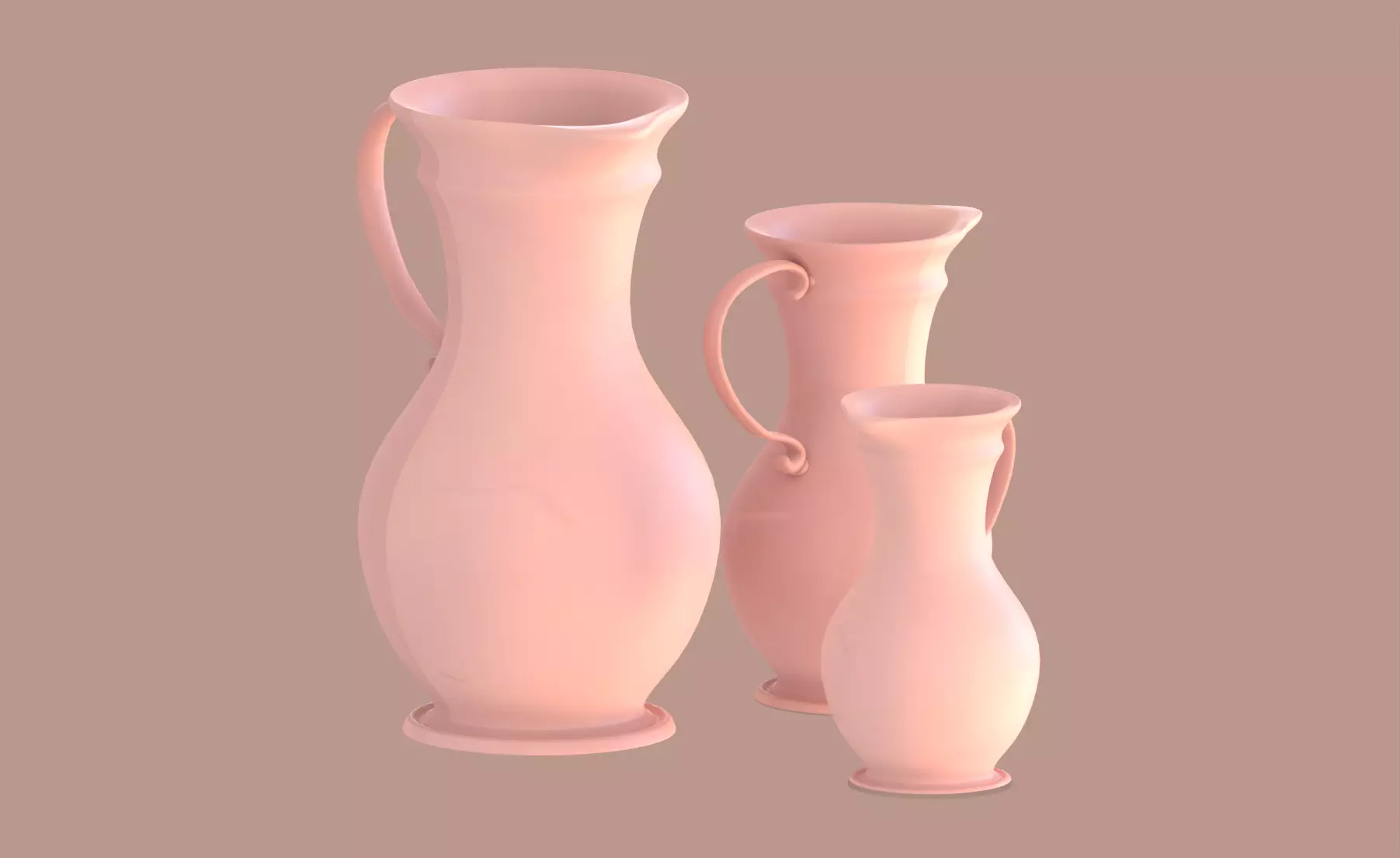 Vase model 3D three vases Free 3D model