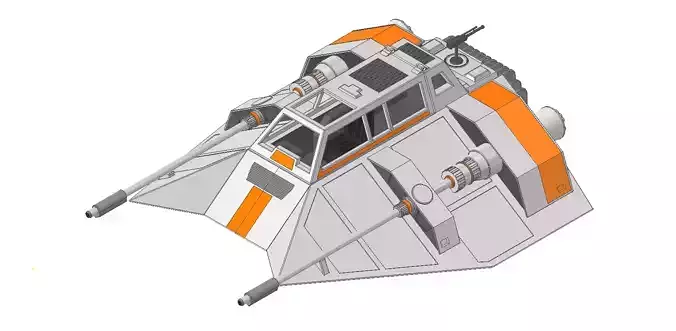 Starwars  Snowspeeder scale 1 in 87 3D print model 3D print model