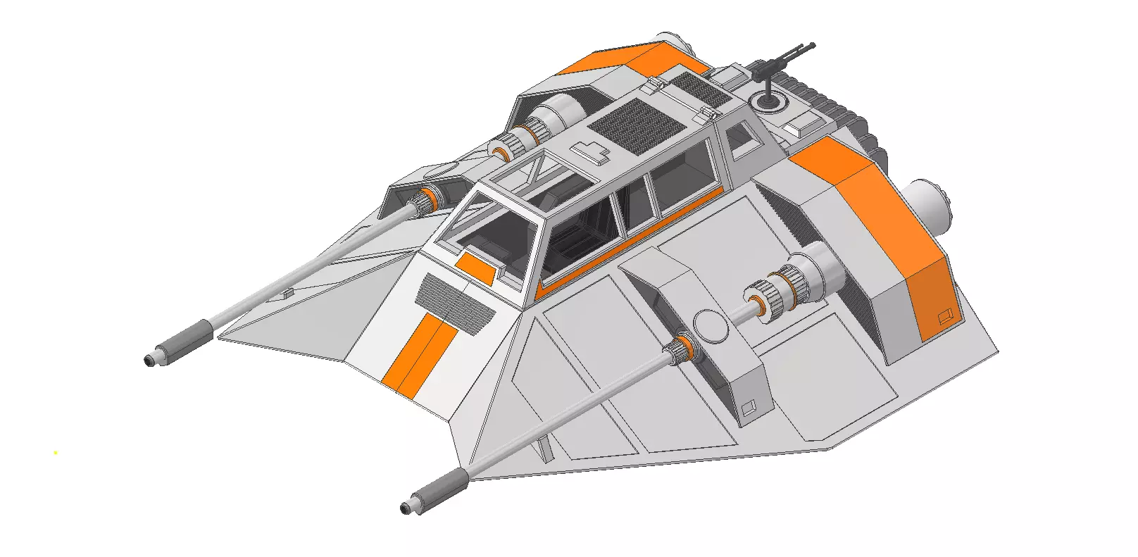Starwars  Snowspeeder scale 1 in 87 3D print model 3D print model_0