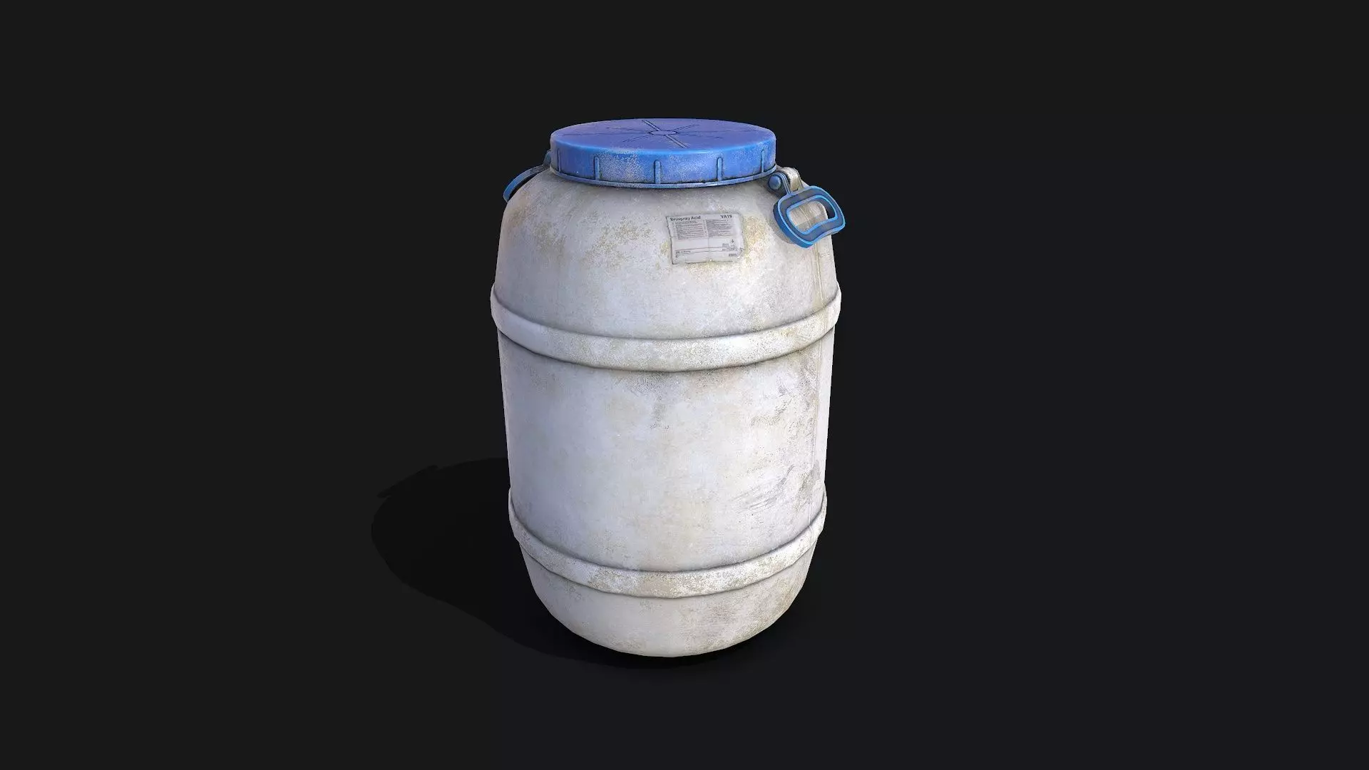 White plastic Barrel Low-poly 3D model_0