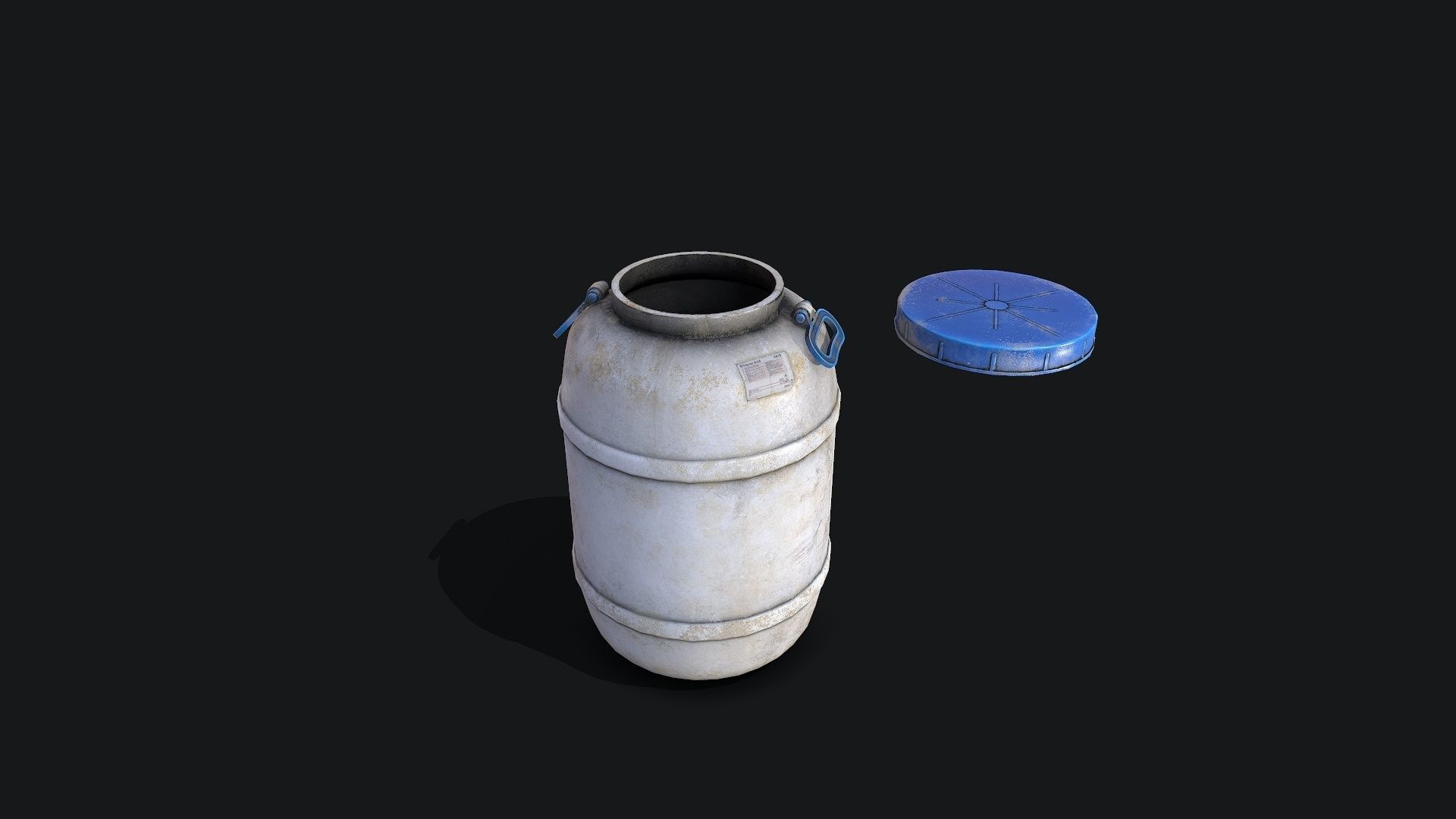 White plastic Barrel Low-poly 3D model_4