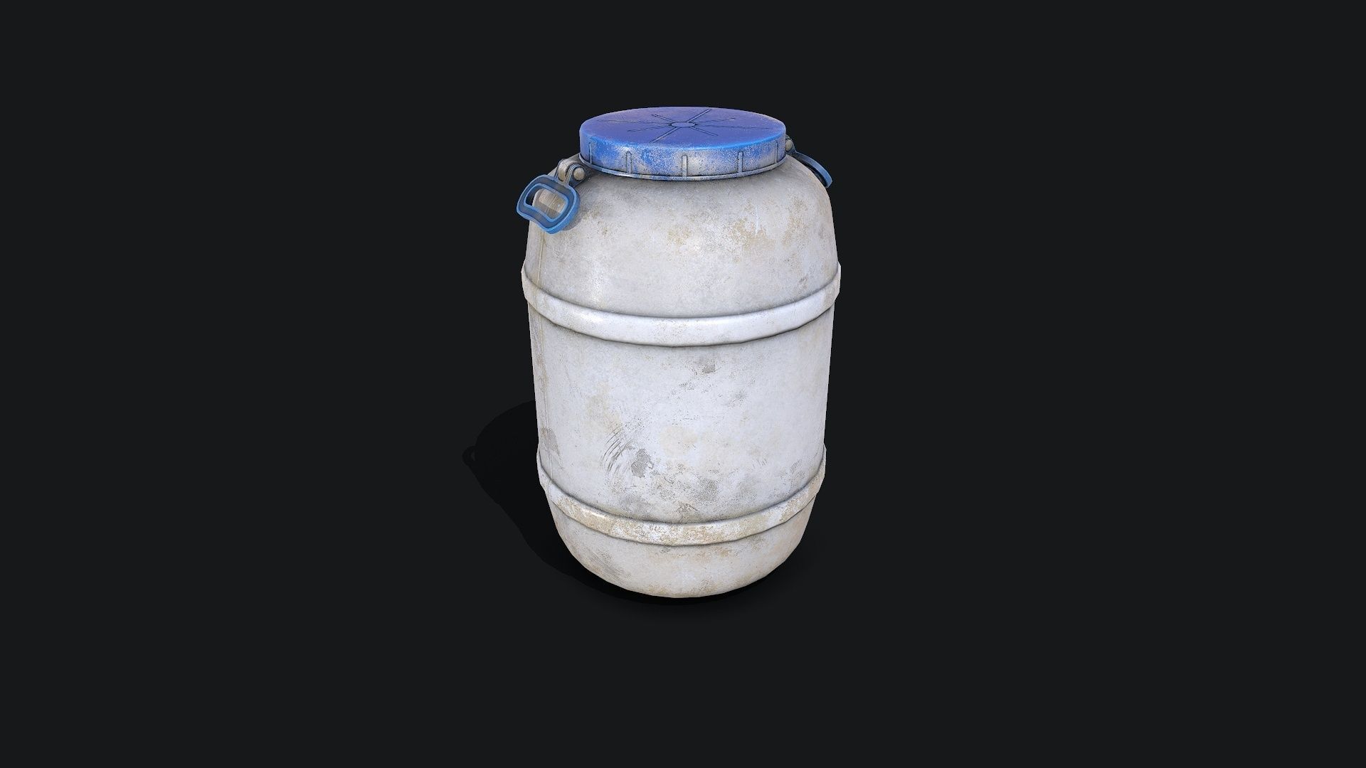 White plastic Barrel Low-poly 3D model_2