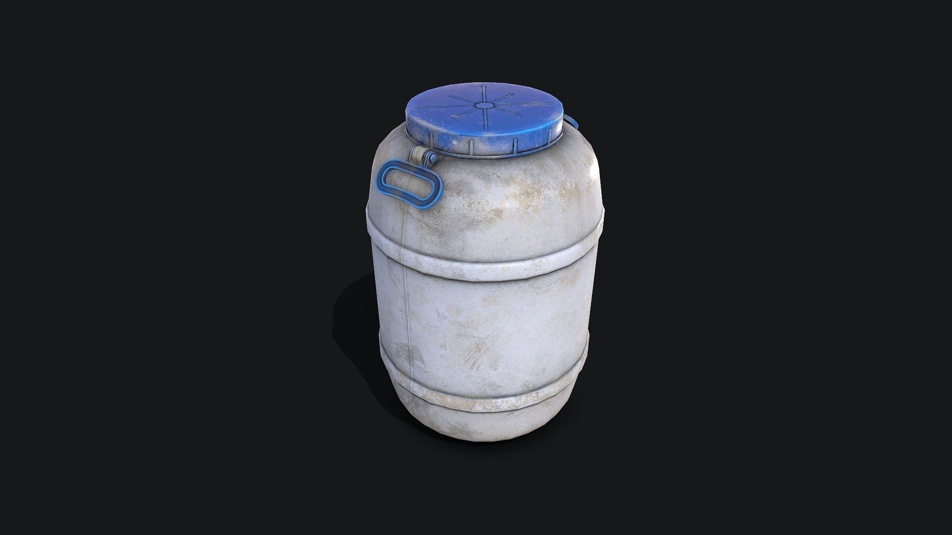 White plastic Barrel Low-poly 3D model_1