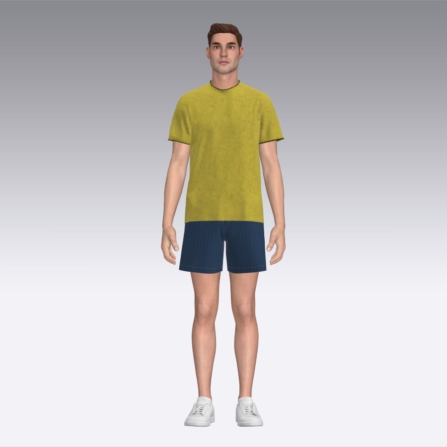 Raw Edge T-shirt Low-poly 3D model_25