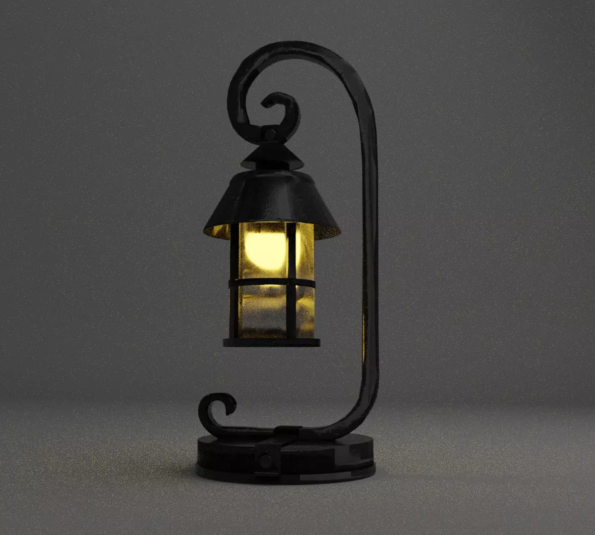 Vintage Single light Black Metal Lamp Free low-poly 3D model