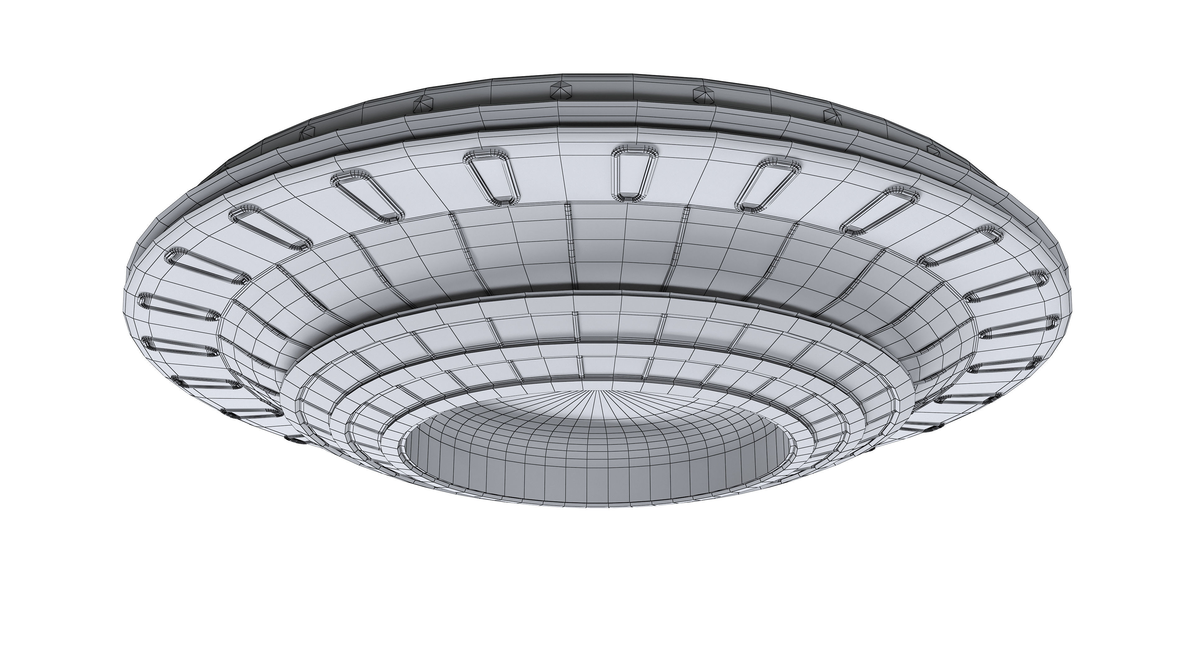 UFO SHIP Low-poly 3D model_4