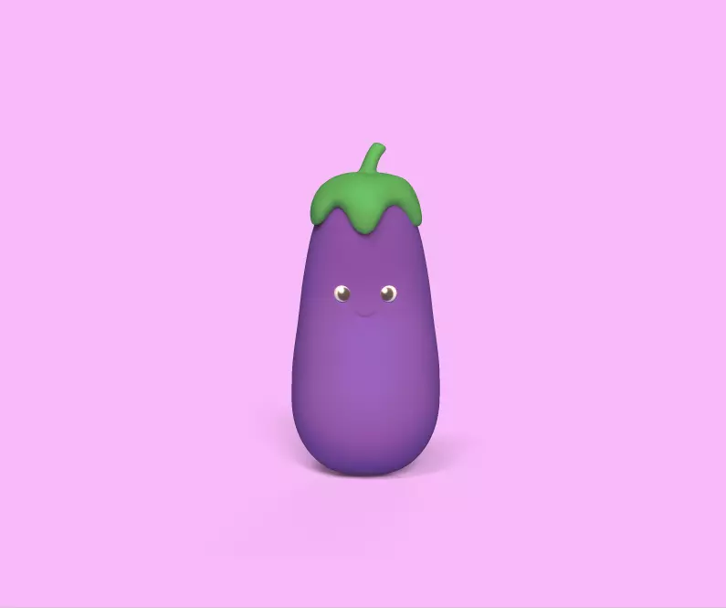 Cute Eggplant 3D print model