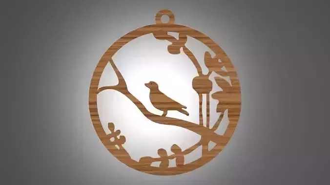 Wooden Key Fob Free 3D model