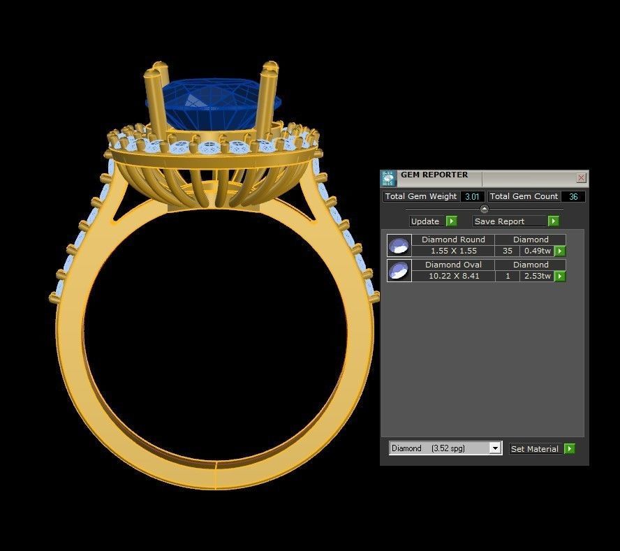 R241 diamond ring jewelry cad file 3D model_1