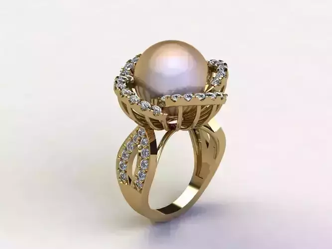 R236 Diamond and peal ring at Asia Thailand 3D model R236 Diamond and peal ring at Asia Thailand 3D model